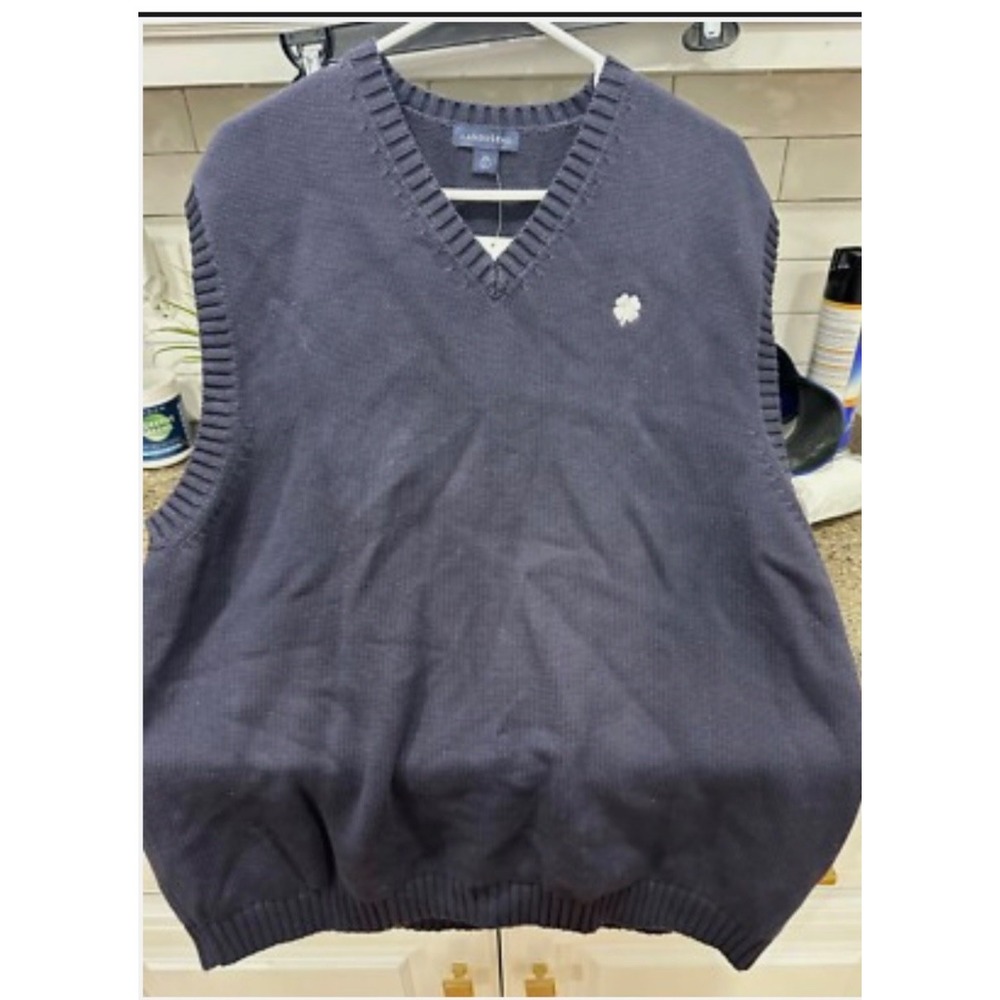 land's end navy sweatervest with‎ clover NWT 2xl